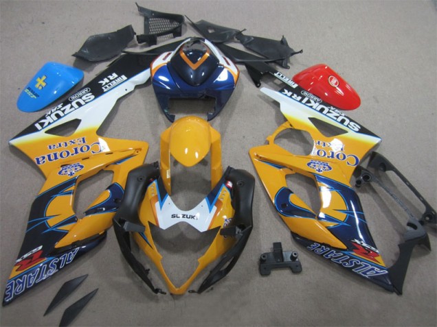 05-06 Gelb Blau Corona Extra GSXR 1000 Motorrad Verkleidung