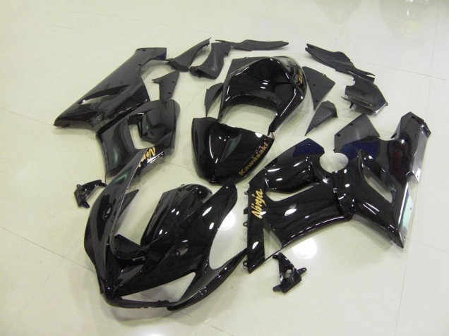 05-06 Glänzend Schwarz Gold Aufkleber ZX6R Motorrad Verkleidung