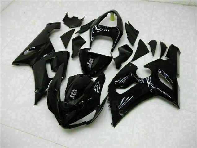 05-06 Glänzend Schwarz ZX6R Motorrad Verkleidungen 05-06 Glänzend Schwarz ZX6R Motorrad Verkleidungen