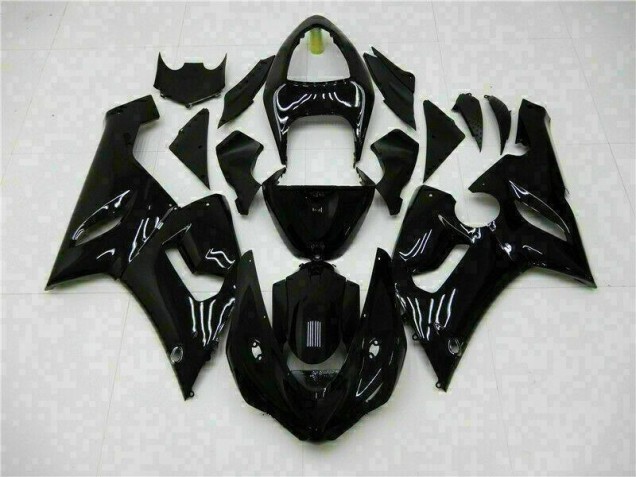 05-06 Glänzend Schwarz ZX6R Motorrad Verkleidungen 05-06 Glänzend Schwarz ZX6R Motorrad Verkleidungen