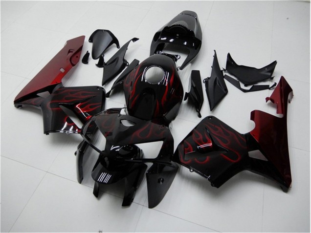 05-06 Rot Flamme Schwarz CBR600RR Motorrad Verkleidung
