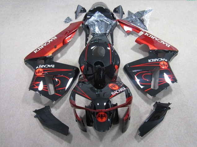 05-06 Schwarz Rot BACARDI CBR600RR Motorrad Verkleidung