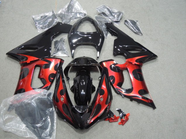 05-06 Schwarz Rot ZX6R Motorrad Verkleidung