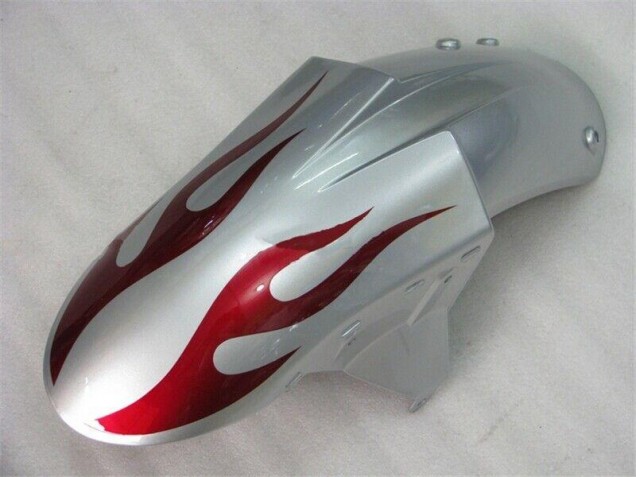 05-06 Silber Rot Flammen ZX6R Motorrad Verkleidung 05-06 Silber Rot Flammen ZX6R Motorrad Verkleidung