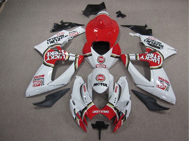 05-06 Weiß Lucky Strike Rot Motul GSXR 1000 Motorrad Verkleidung