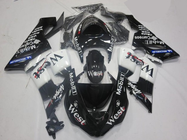 05-06 Weiß Schwarz ZX6R Motorrad Verkleidungen 05-06 Weiß Schwarz ZX6R Motorrad Verkleidungen
