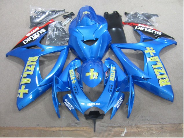 06-07 Blau Gelb Rizla GSXR 600 Motorrad Verkleidung