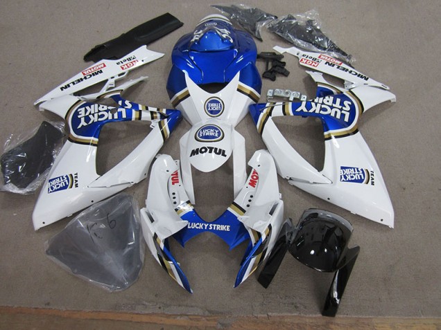 06-07 Blau Weiß Lucky Strike Motul GSXR 750 Motorrad Verkleidung