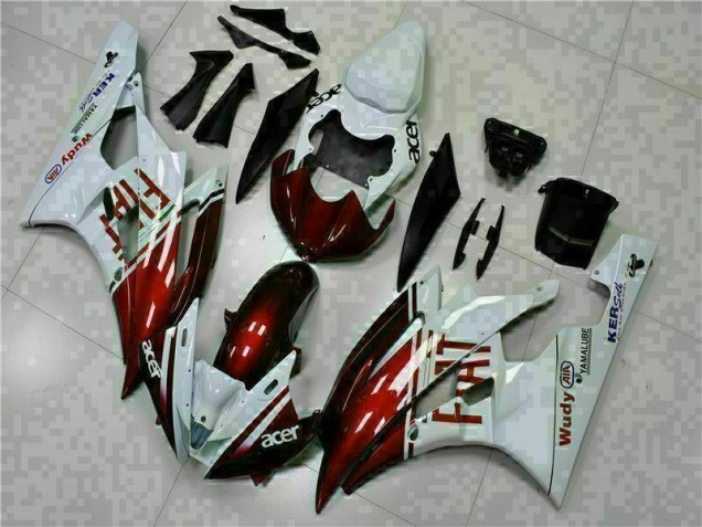 06-07 Braun Weiß YZF R6 Motorrad Verkleidung 06-07 Braun Weiß YZF R6 Motorrad Verkleidung