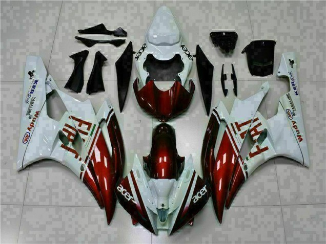 06-07 Braun Weiß YZF R6 Motorrad Verkleidung 06-07 Braun Weiß YZF R6 Motorrad Verkleidung