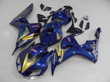 06-07 Dunkel blau mit goldenen Streifen CBR1000RR Motorrad Verkleidung