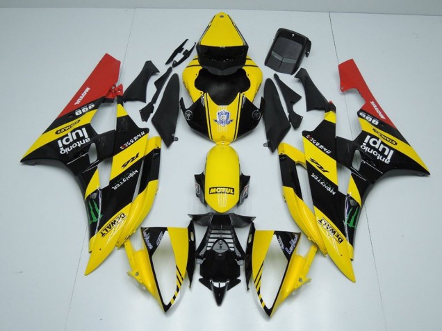 06-07 Gelb Schwarz Monster YZF R6 Motorrad Verkleidung 06-07 Gelb Schwarz Monster YZF R6 Motorrad Verkleidung
