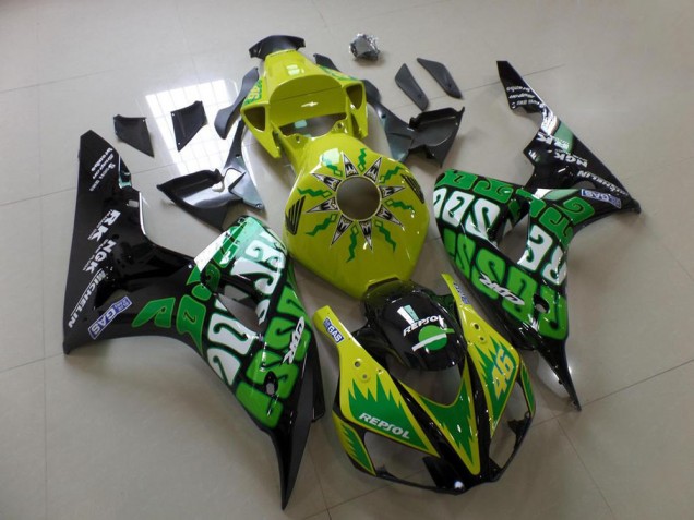 06-07 Grün Gelb Rossi CBR1000RR Motorrad Verkleidung