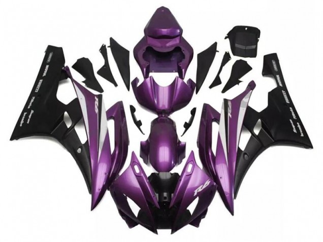 06-07 Lila Schwarz YZF R6 Motorrad Verkleidung