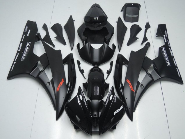 06-07 Matt Schwarz und glänzendes Schwarz YZF R6 Motorrad Verkleidung