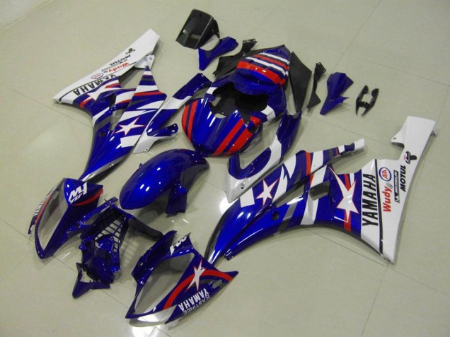 06-07 Rot Blau Stern YZF R6 Motorrad Verkleidung 06-07 Rot Blau Stern YZF R6 Motorrad Verkleidung
