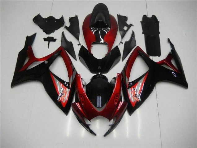 06-07 Rot Schwarz GSXR 600/750 Motorrad Verkleidung & Plastik