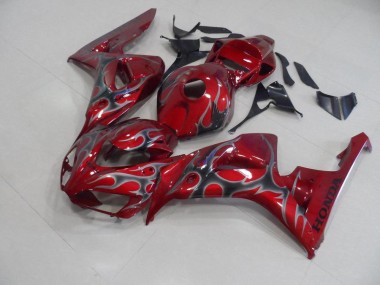 06-07 Rot Silber Flamme CBR1000RR Motorrad Verkleidung