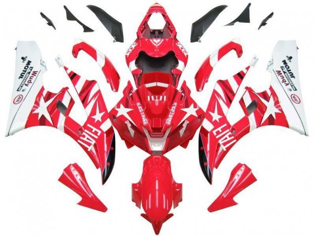 06-07 Rot Weiß Star Fiat YZF R6 Motorrad Verkleidung 06-07 Rot Weiß Star Fiat YZF R6 Motorrad Verkleidung