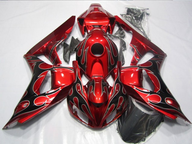 06-07 Rote Schwarz Flamme CBR1000RR Motorrad Verkleidung
