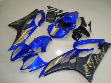 06-07 Schwarz Blau mit Gold Aufkleber YZF R6 Motorrad Verkleidung