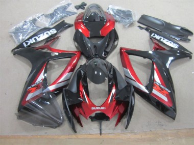 06-07 Schwarz Rot GSXR 600 Motorrad Vollverkleidung