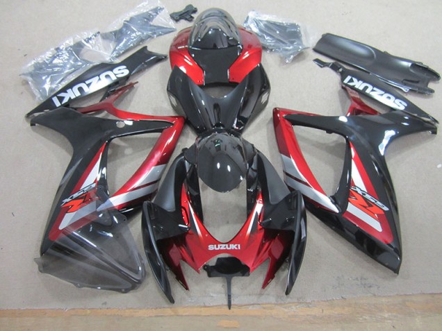 06-07 Schwarz Rot GSXR 750 Motorrad Verkleidung 06-07 Schwarz Rot GSXR 750 Motorrad Verkleidung