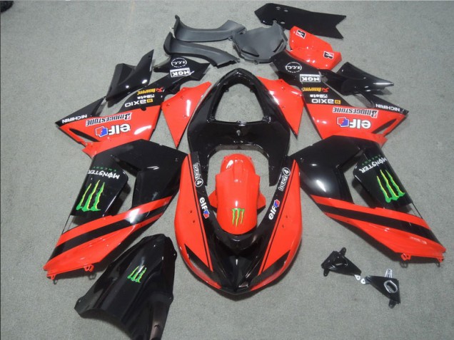06-07 Schwarz Rote Touch4 Monster ZX10R Motorrad Verkleidung 06-07 Schwarz Rote Touch4 Monster ZX10R Motorrad Verkleidung