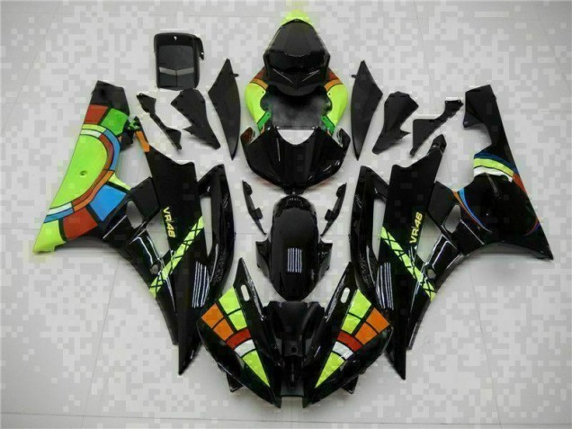06-07 Schwarz YZF R6 Motorrad Vollverkleidung