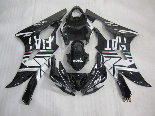 06-07 Schwarz weißer Motul Fiat YZF R6 Motorrad Verkleidung