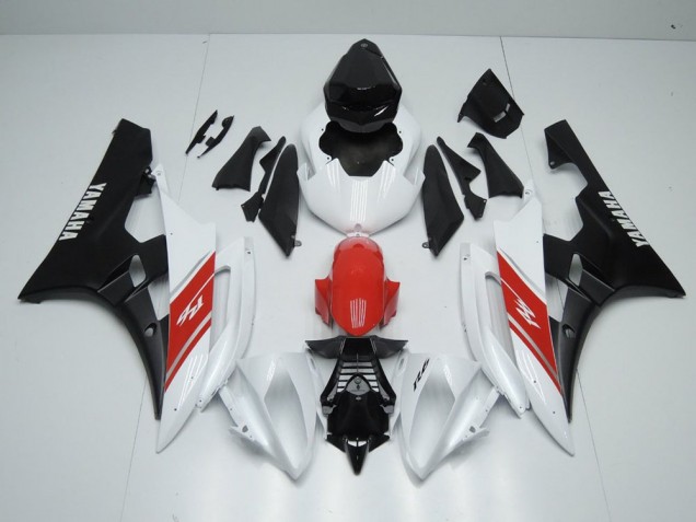 06-07 Weiß Rot Und Matt Schwarz YZF R6 Motorrad Verkleidung 06-07 Weiß Rot Und Matt Schwarz YZF R6 Motorrad Verkleidung