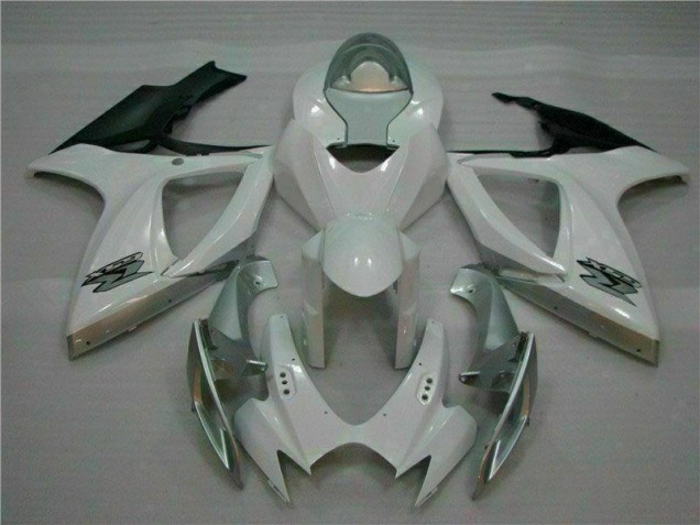06-07 Weiß Silber GSXR 600/750 Motorrad Vollverkleidung