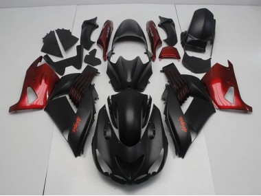 06-11 Matt Schwarz und Rot ZX14R ZZR1400 Motorrad Verkleidung