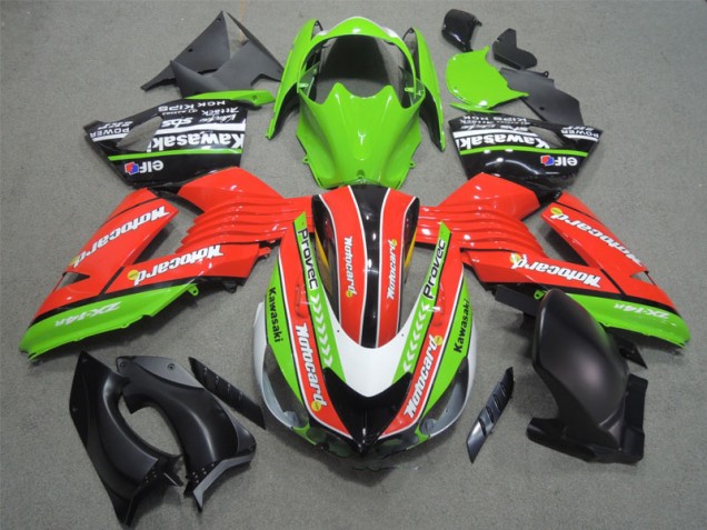 06-11 Rot Grün Motocard ZX14R ZZR1400 Motorrad Verkleidung 06-11 Rot Grün Motocard ZX14R ZZR1400 Motorrad Verkleidung