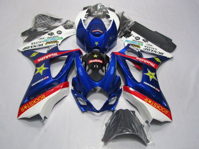 07-08 Blau Rot Rockstar GSXR 1000 Motorrad Verkleidung