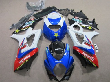 07-08 Blau Weiß Rockstar GSXR 1000 Motorrad Verkleidung