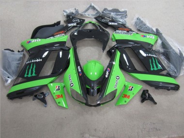 07-08 Grün Schwarz 3M Monster ZX6R Motorrad Verkleidung