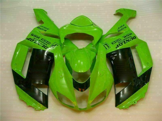 07-08 Grün Schwarzer Dunlop ZX6R Motorrad Verkleidung 07-08 Grün Schwarzer Dunlop ZX6R Motorrad Verkleidung