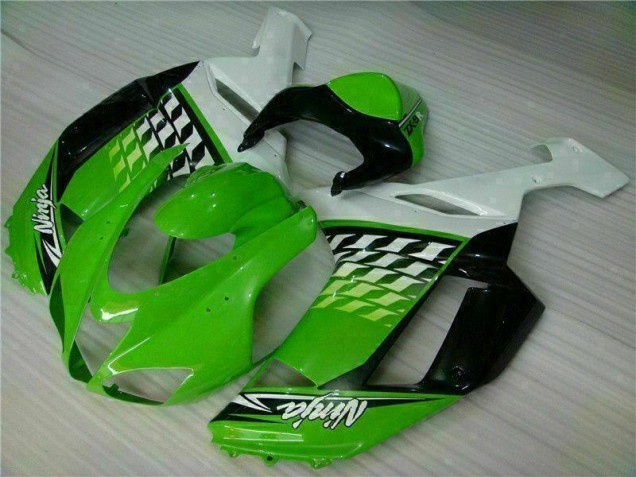 07-08 Grüner weißer Ninja ZX6R Motorrad Verkleidung