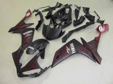 07-08 Matt Rot Flamme YZF R1 Motorrad Verkleidung
