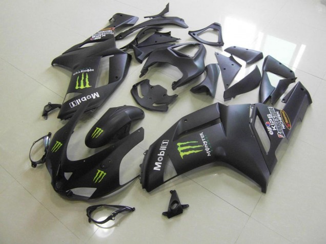 07-08 Matt Schwarz Monster ZX6R Motorrad Verkleidung