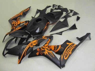 07-08 Matt Schwarzer Orange Aufkleber CBR600RR Motorrad Verkleidung