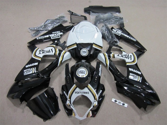 07-08 Schwarz Lucky Strike Weiß Motul GSXR 1000 Motorrad Verkleidung 07-08 Schwarz Lucky Strike Weiß Motul GSXR 1000 Motorrad Verkleidung