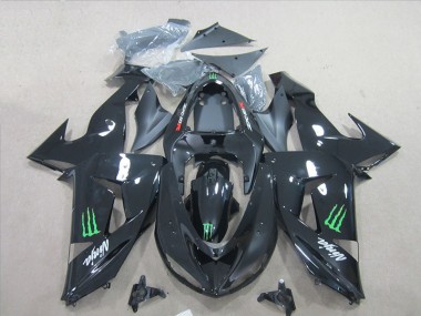 07-08 Schwarz Ninja Grünmonster ZX6R Motorrad Verkleidung