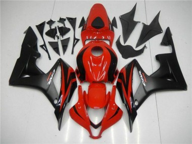 07-08 Schwarz Rot CBR600RR Motorrad Verkleidung Komplett Sets