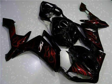 07-08 Schwarz YZF R1 Motorrad Verkleidung Komplett Sets