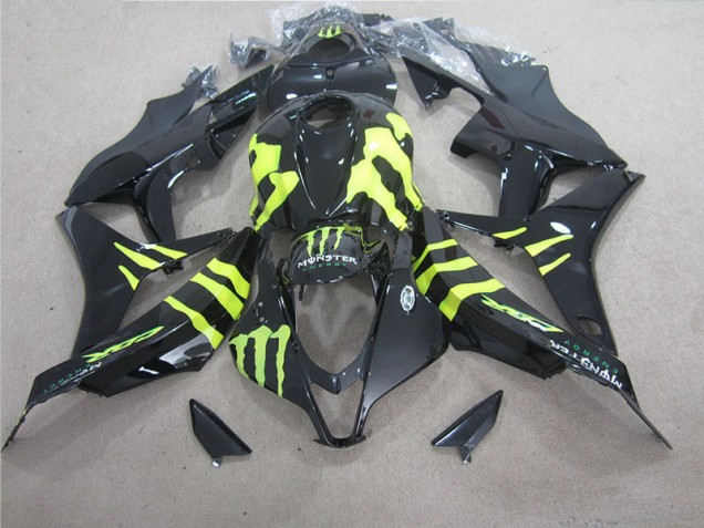 07-08 Schwarz grünes Monster CBR600RR Motorrad Verkleidung