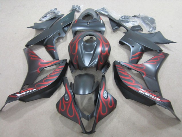 07-08 Schwarz mit roter Flamme CBR600RR Motorrad Verkleidung