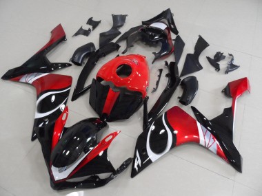 07-08 Schwarz rot glänzend YZF R1 Motorrad Verkleidung