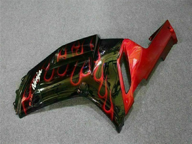 07-08 Schwarz rote Flamme ZX6R Motorrad Verkleidung 07-08 Schwarz rote Flamme ZX6R Motorrad Verkleidung